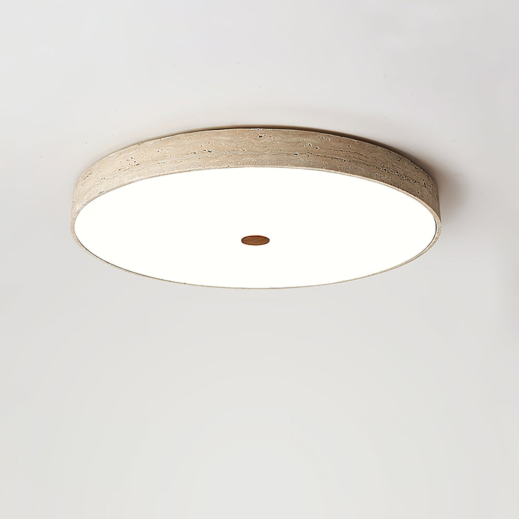 Plafonnier moderne Remus en Travertin jaune et blanc