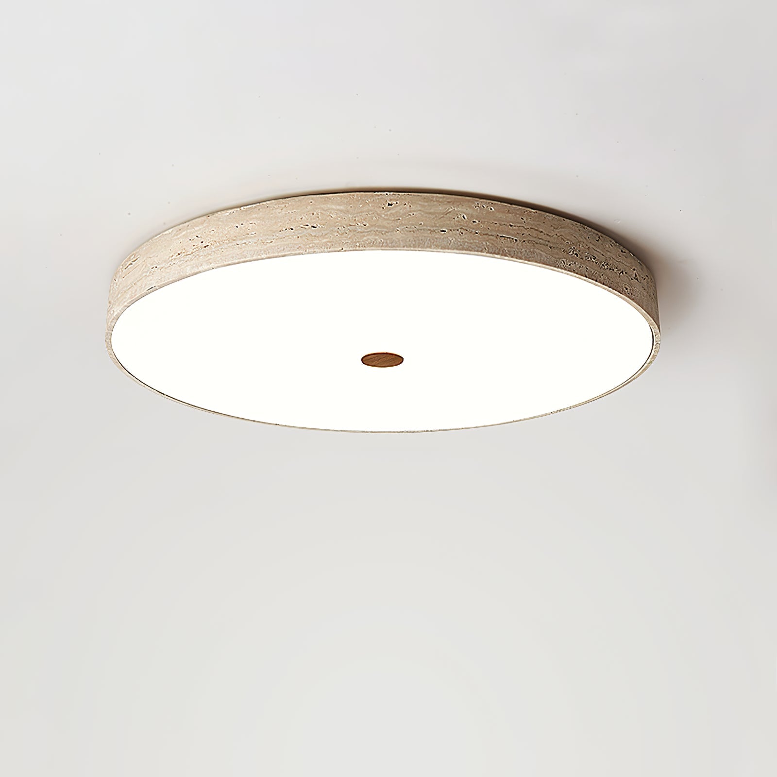 Plafonnier moderne Remus en Travertin jaune et blanc