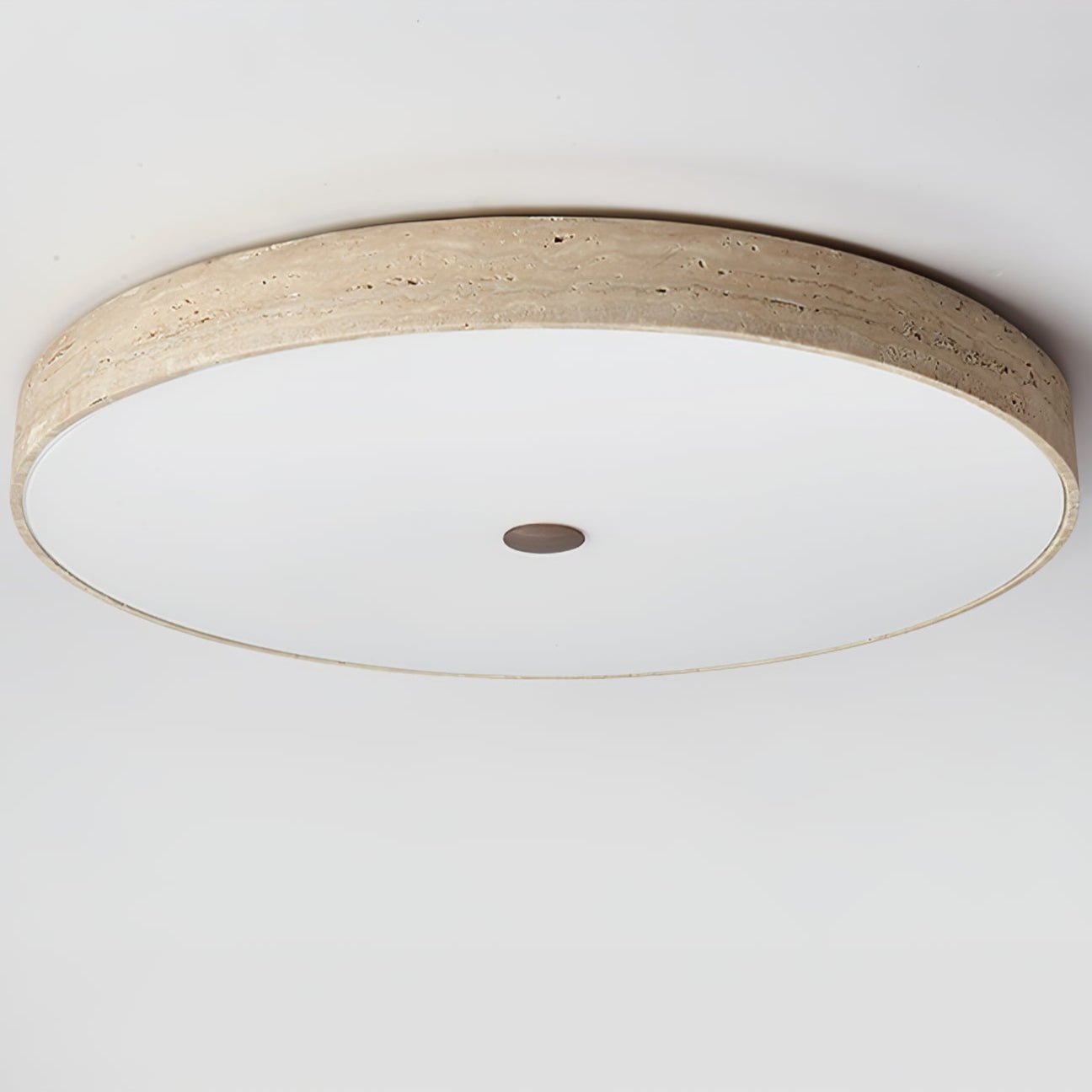 Plafonnier moderne Remus en Travertin jaune et blanc
