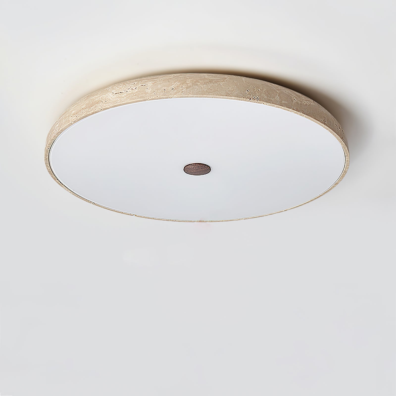 Plafonnier moderne Remus en Travertin jaune et blanc