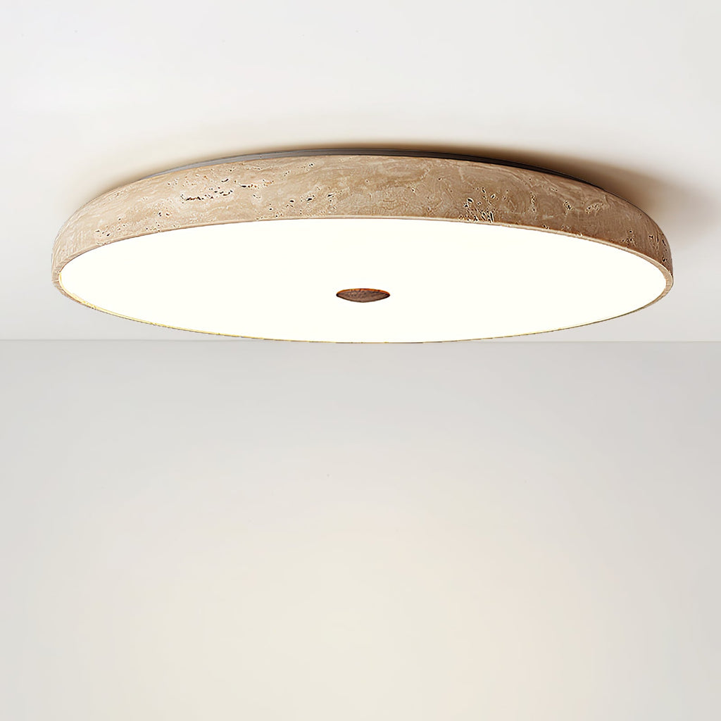 Plafonnier moderne Remus en Travertin jaune et blanc