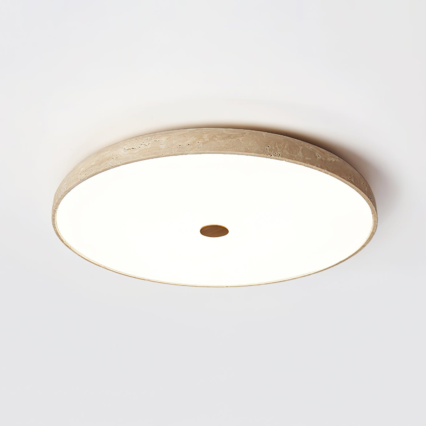 Plafonnier moderne Remus en Travertin jaune et blanc