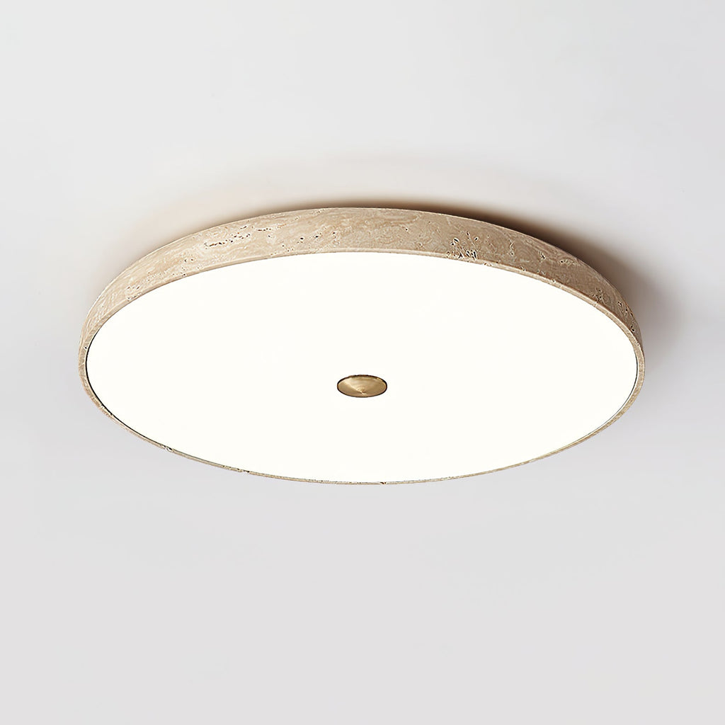 Plafonnier moderne Remus en Travertin jaune et blanc