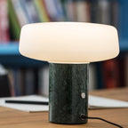 Lampe à poser moderne Byrne en Blanc marbre et blanc