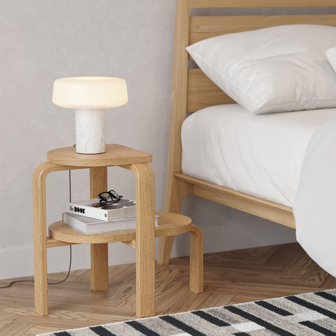 Lampe à poser moderne Byrne en Vert marbre et blanc