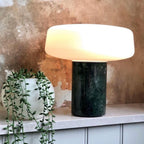 Lampe à poser moderne Byrne en Blanc marbre et blanc