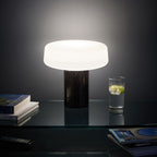 Lampe à poser moderne Byrne en Blanc marbre et blanc