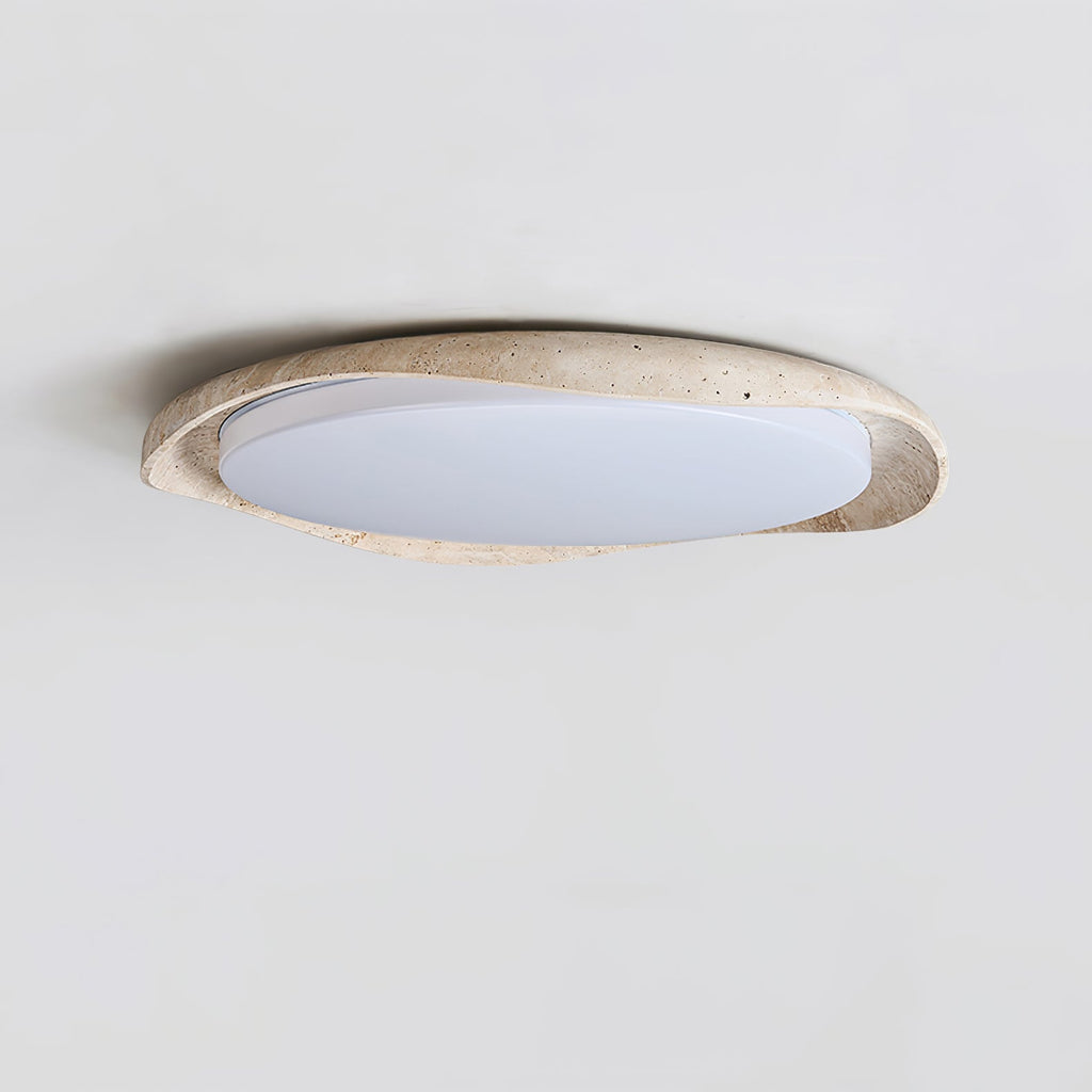 Plafonnier moderne Ansgar en Travertin jaune et blanc