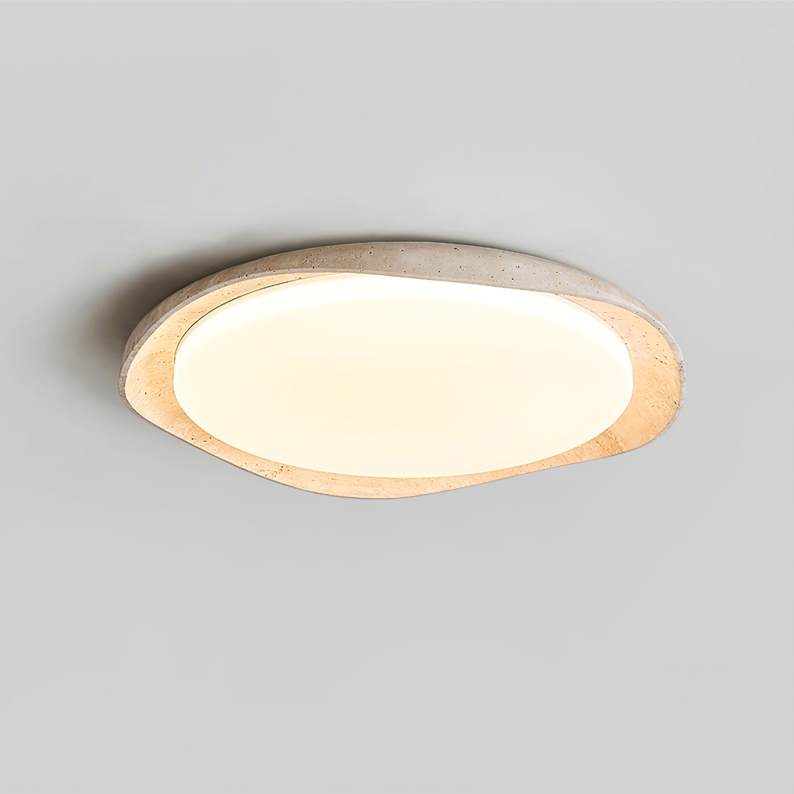 Plafonnier moderne Ansgar en Travertin jaune et blanc