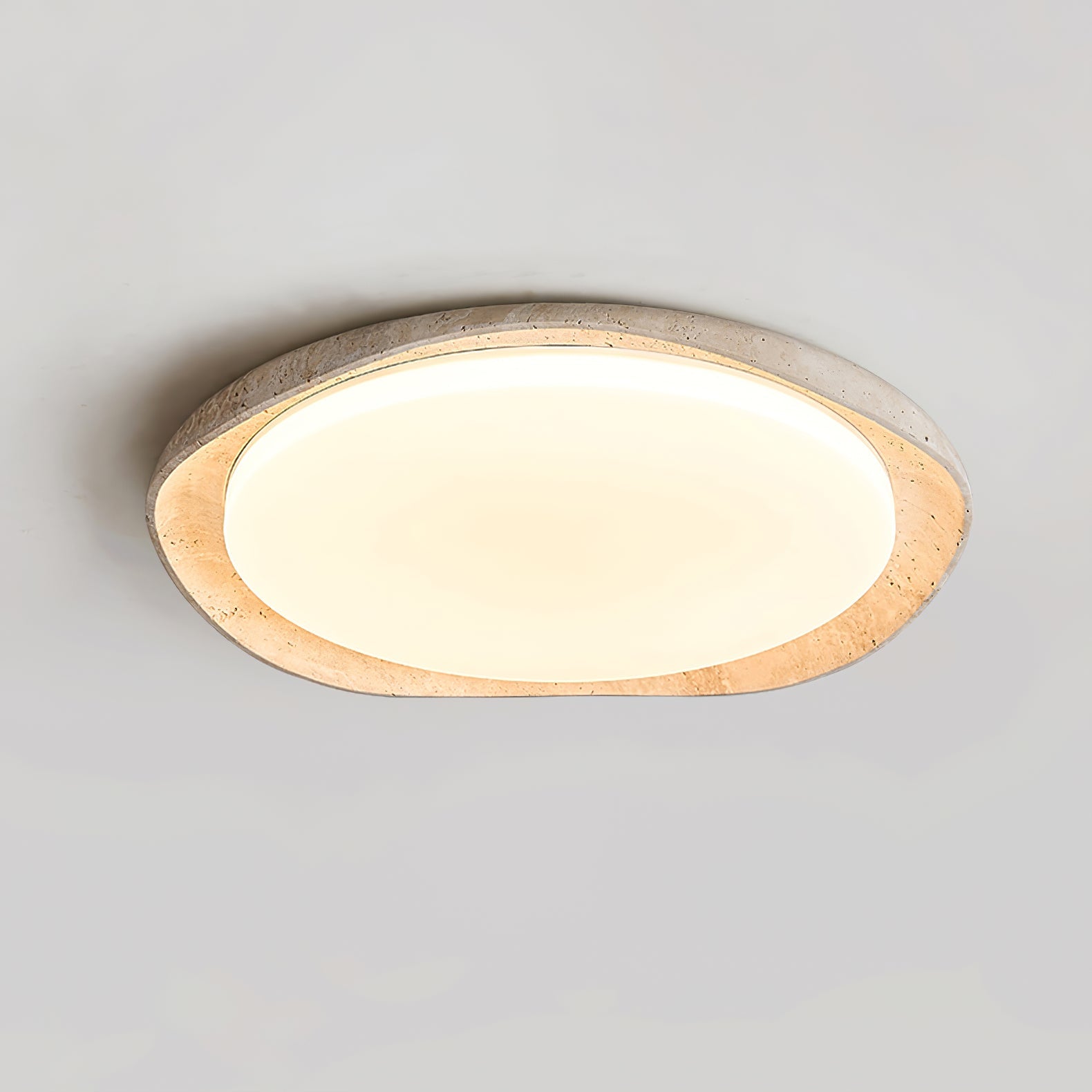 Plafonnier moderne Ansgar en Travertin jaune et blanc