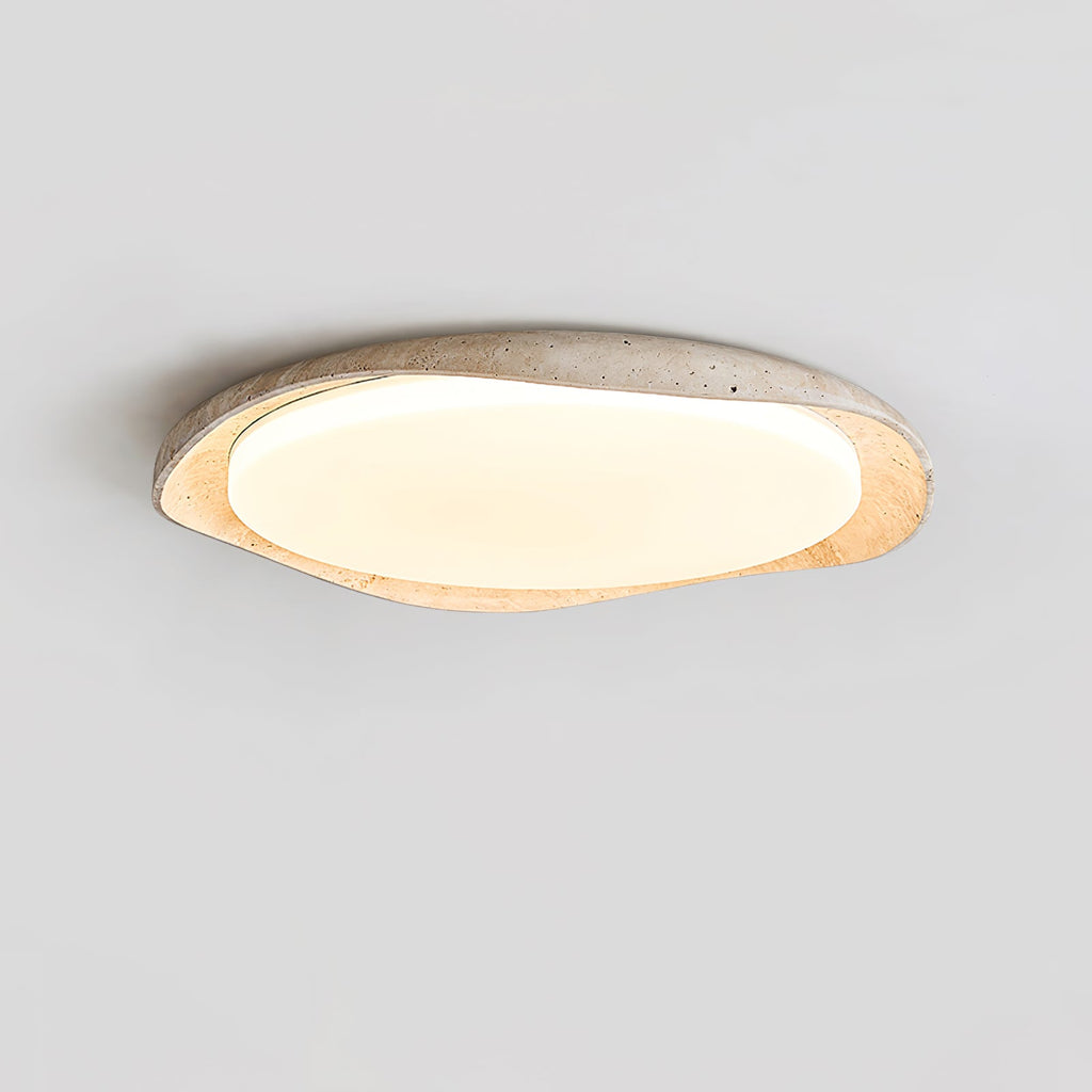 Plafonnier moderne Ansgar en Travertin jaune et blanc