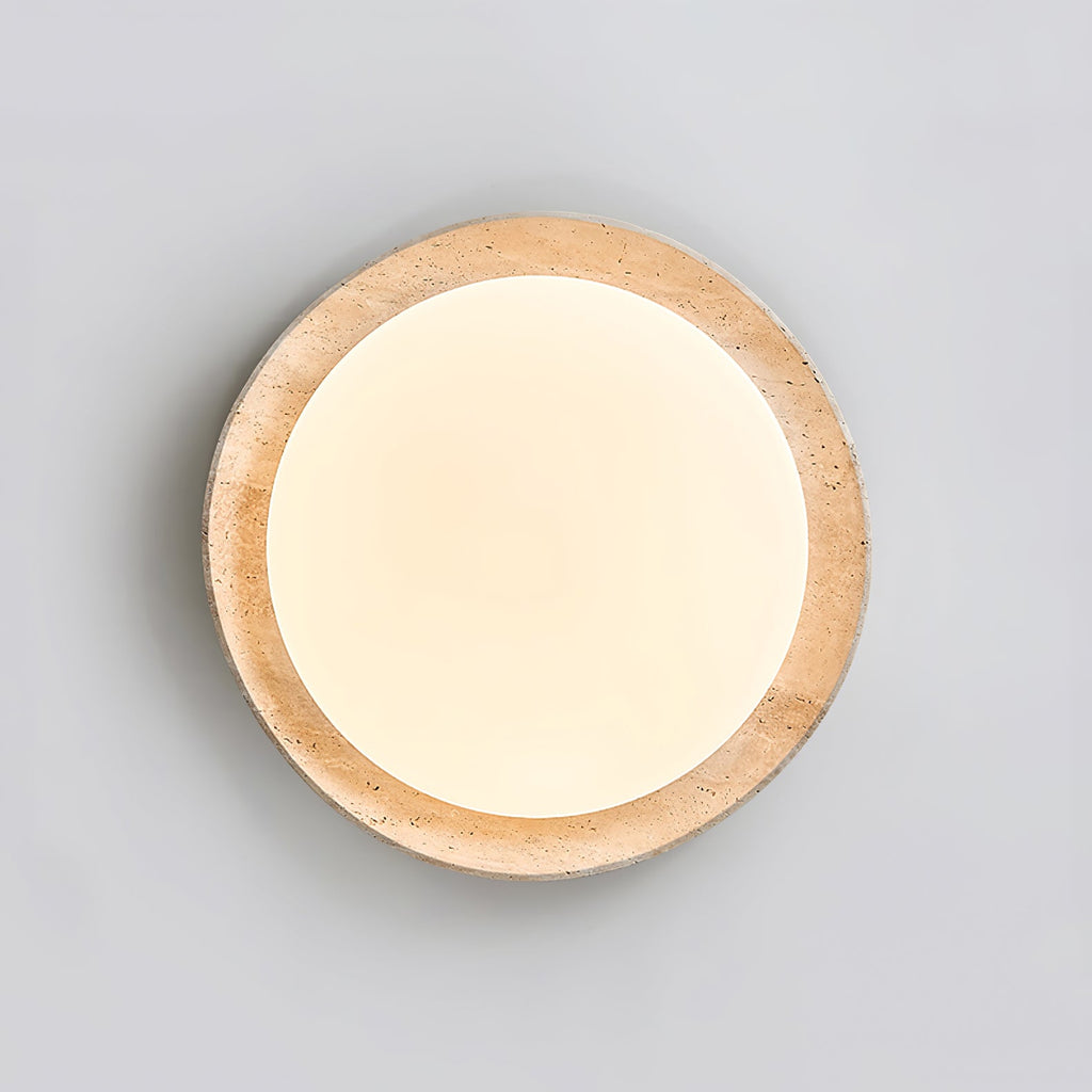 Plafonnier moderne Ansgar en Travertin jaune et blanc