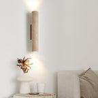 Applique murale moderne Eirikur en Noyer bois et travertin jaune
