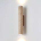 Applique murale moderne Eirikur en Noyer bois et travertin jaune