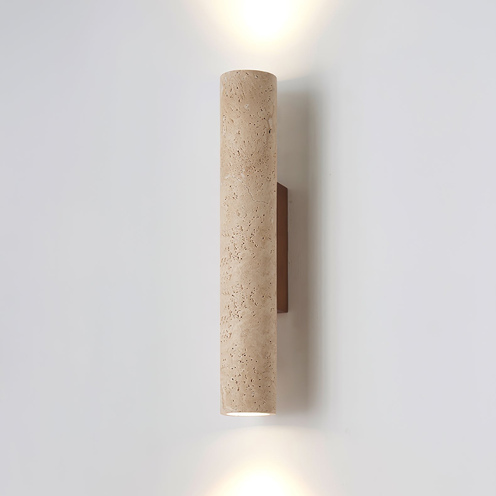 Applique murale moderne Eirikur en Noyer bois et travertin jaune