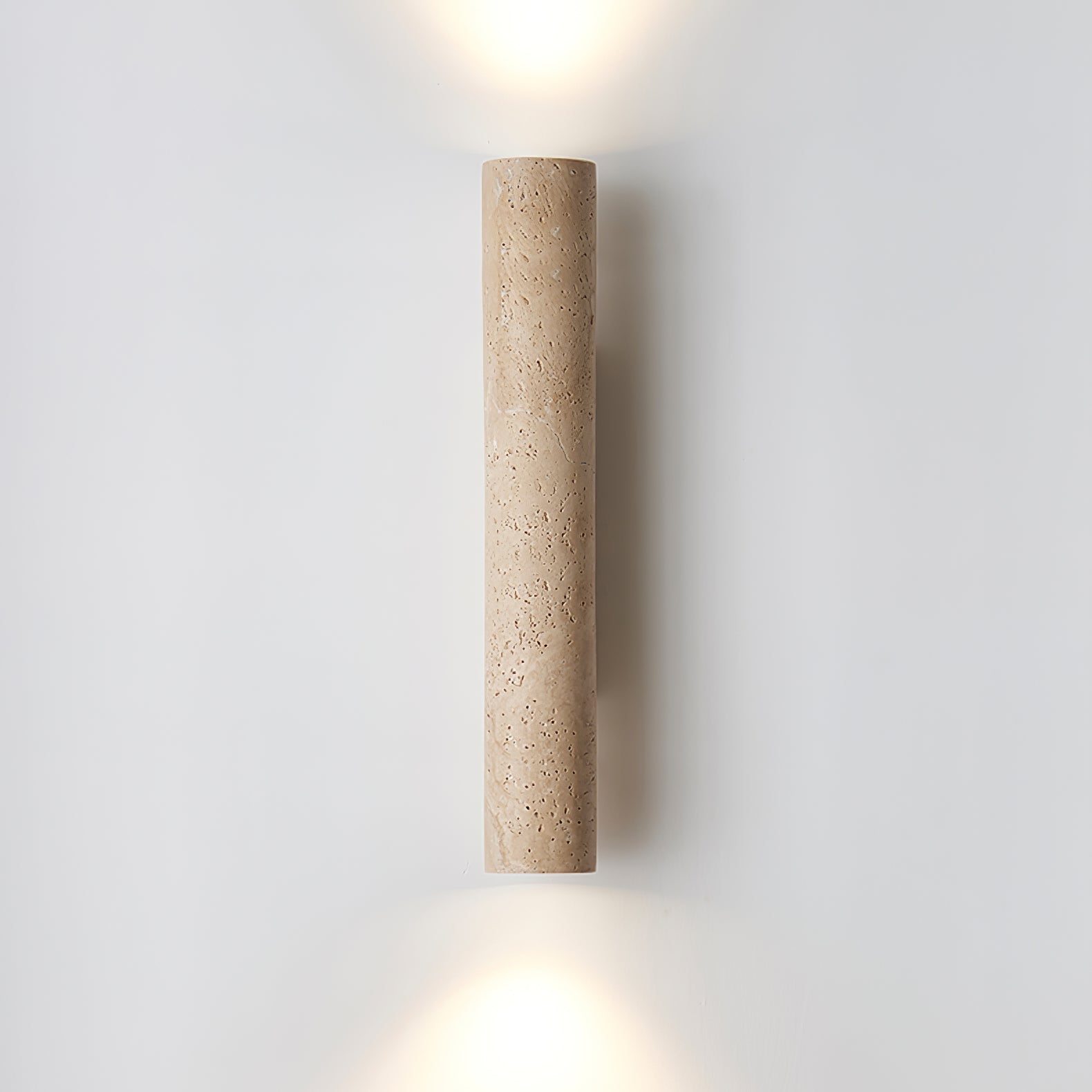 Applique murale moderne Eirikur en Noyer bois et travertin jaune