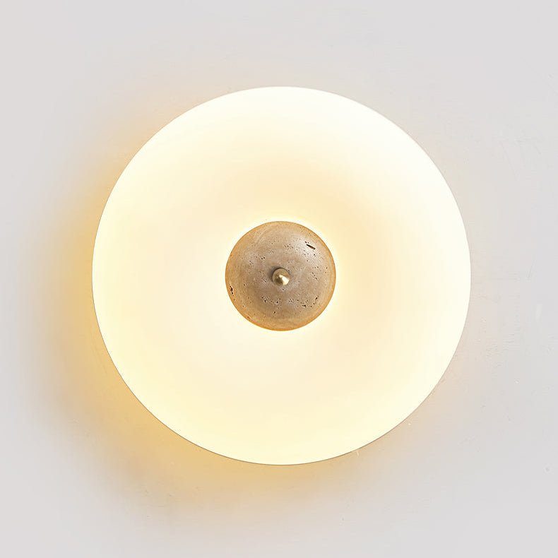 Plafonnier moderne Ewen en Travertin jaune