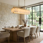 Lustre moderne Roni en Albâtre Or et blanc
