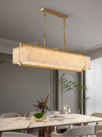 Lustre moderne Roni en Albâtre Or et blanc