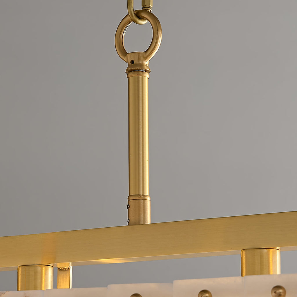 Lustre moderne Roni en Albâtre Or et blanc