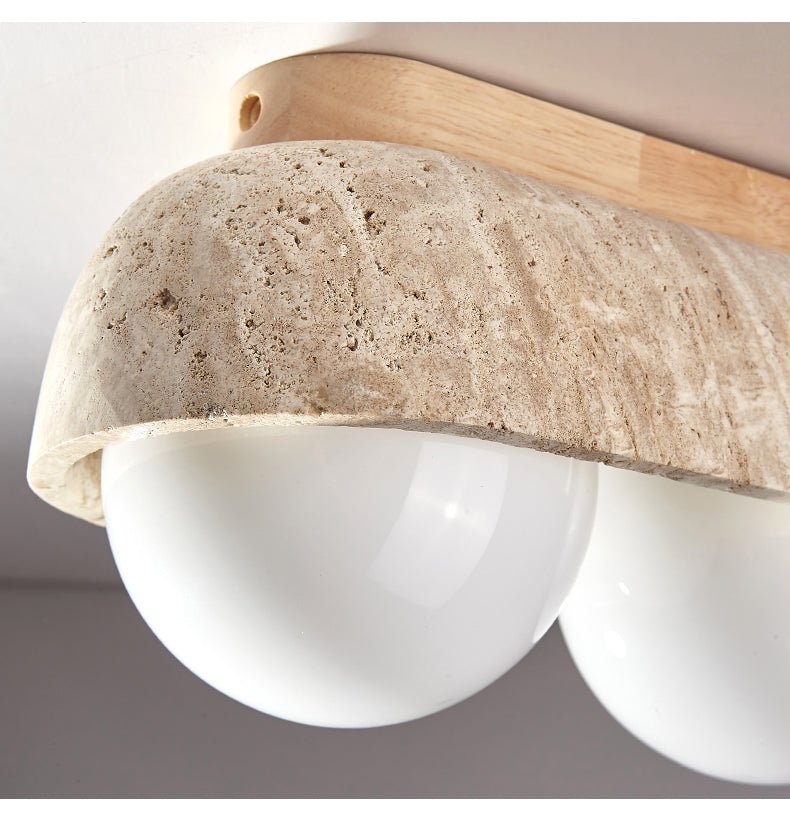Plafonnier moderne Beau en Bois et travertin jaune
