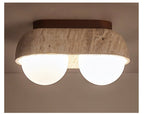 Plafonnier moderne Beau en Bois et travertin jaune