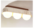 Plafonnier moderne Beau en Bois et travertin jaune