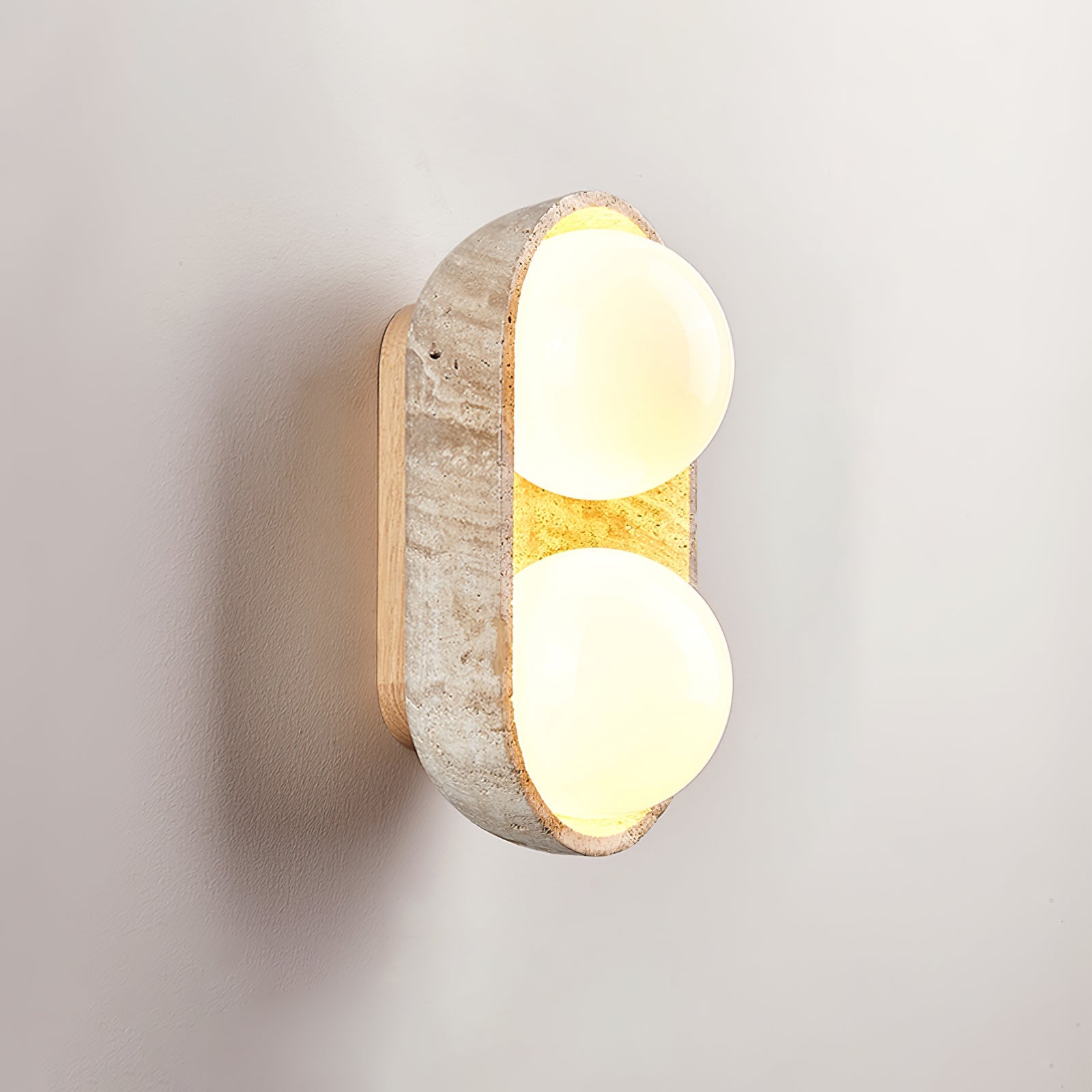 Applique murale moderne Beau en Bois et travertin jaune
