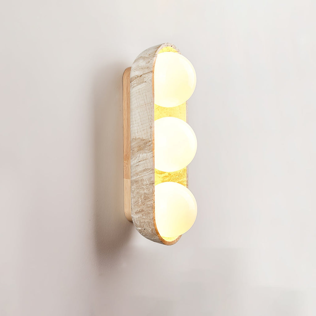 Applique murale moderne Beau en Bois et travertin jaune
