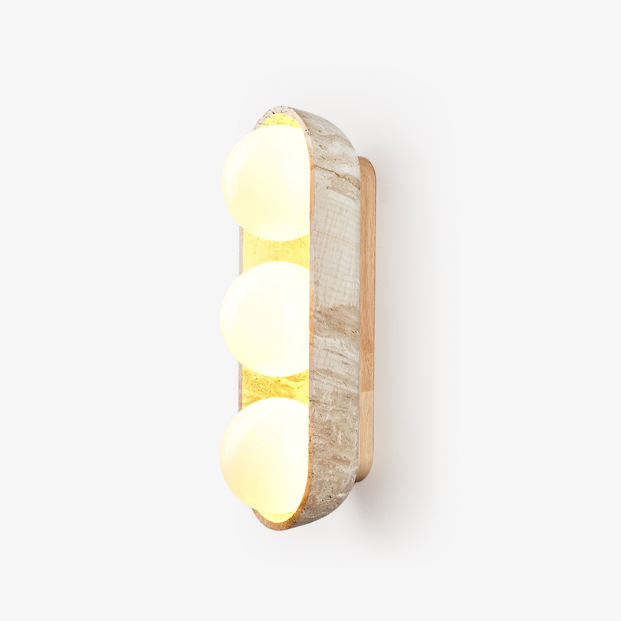Applique murale moderne Beau en Noyer et travertin jaune