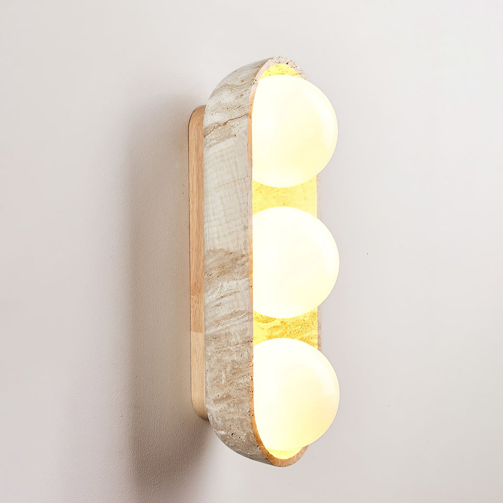 Applique murale moderne Beau en Bois et travertin jaune