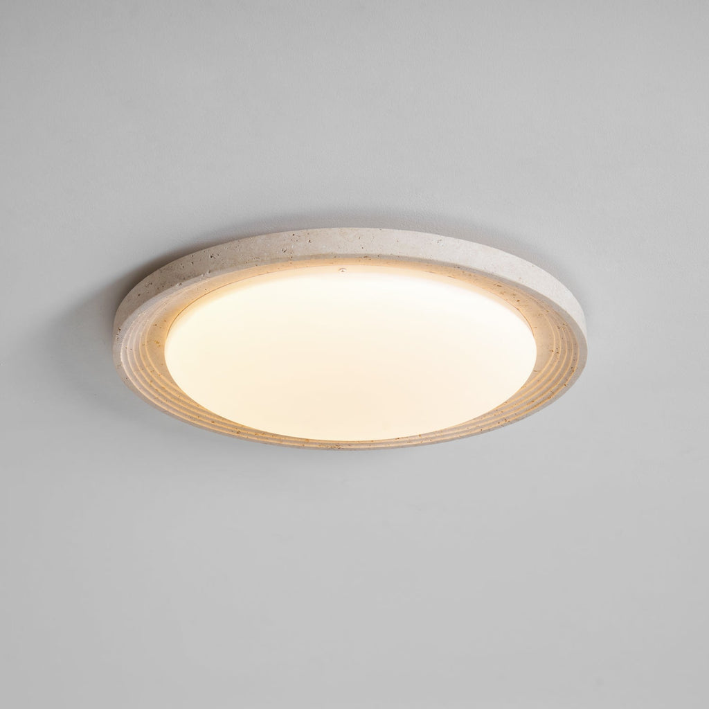 Plafonnier moderne Aslak en Travertin jaune et blanc