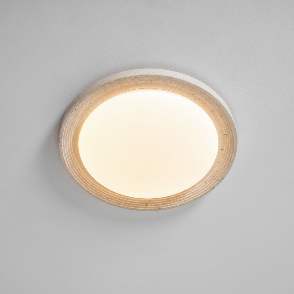 Plafonnier moderne Aslak en Travertin jaune et blanc