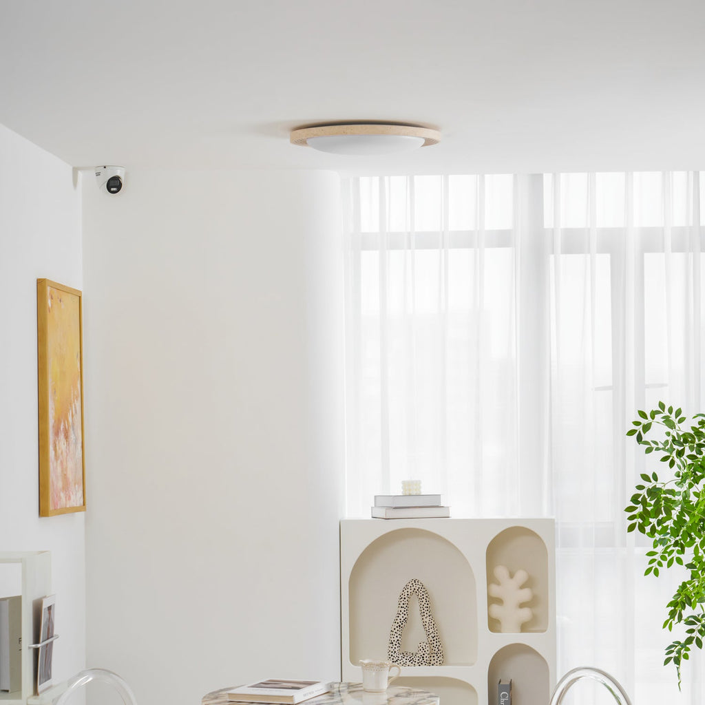Plafonnier moderne Aslak en Travertin jaune et blanc