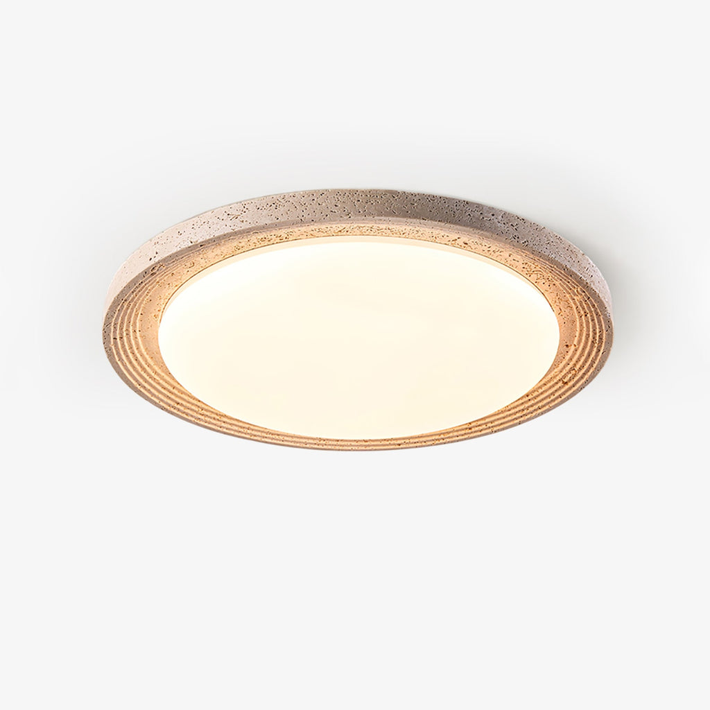 Plafonnier moderne Aslak en Travertin jaune et blanc