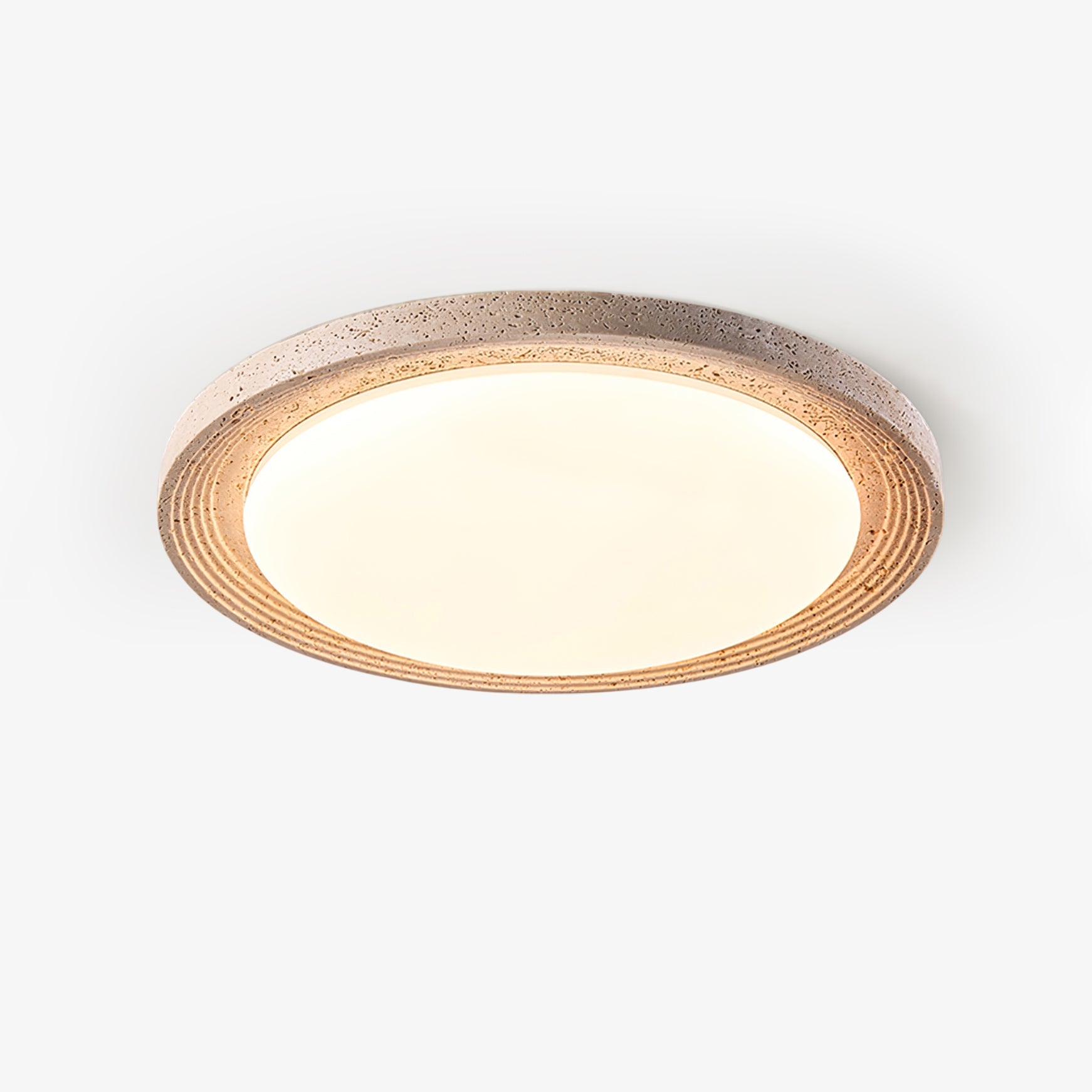 Plafonnier moderne Aslak en Travertin jaune et blanc