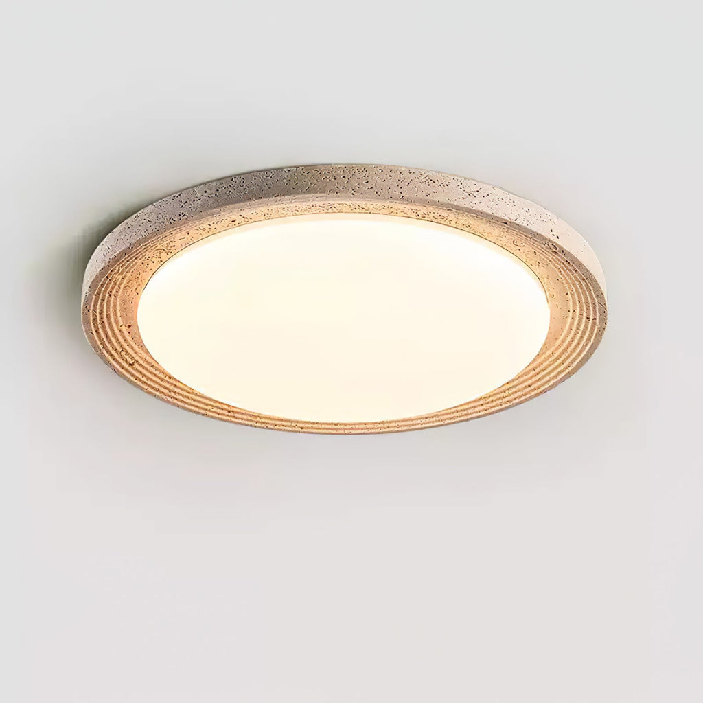 Plafonnier moderne Aslak en Travertin jaune et blanc