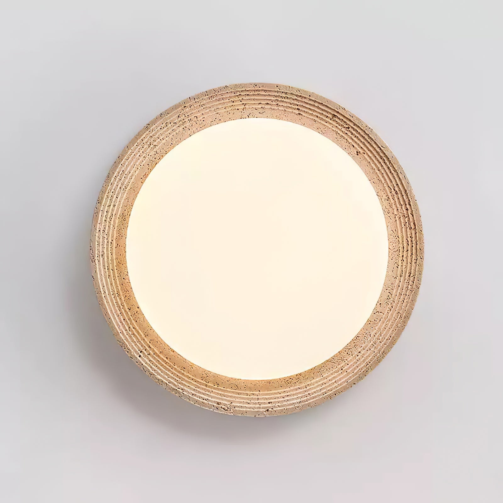 Plafonnier moderne Aslak en Travertin jaune et blanc