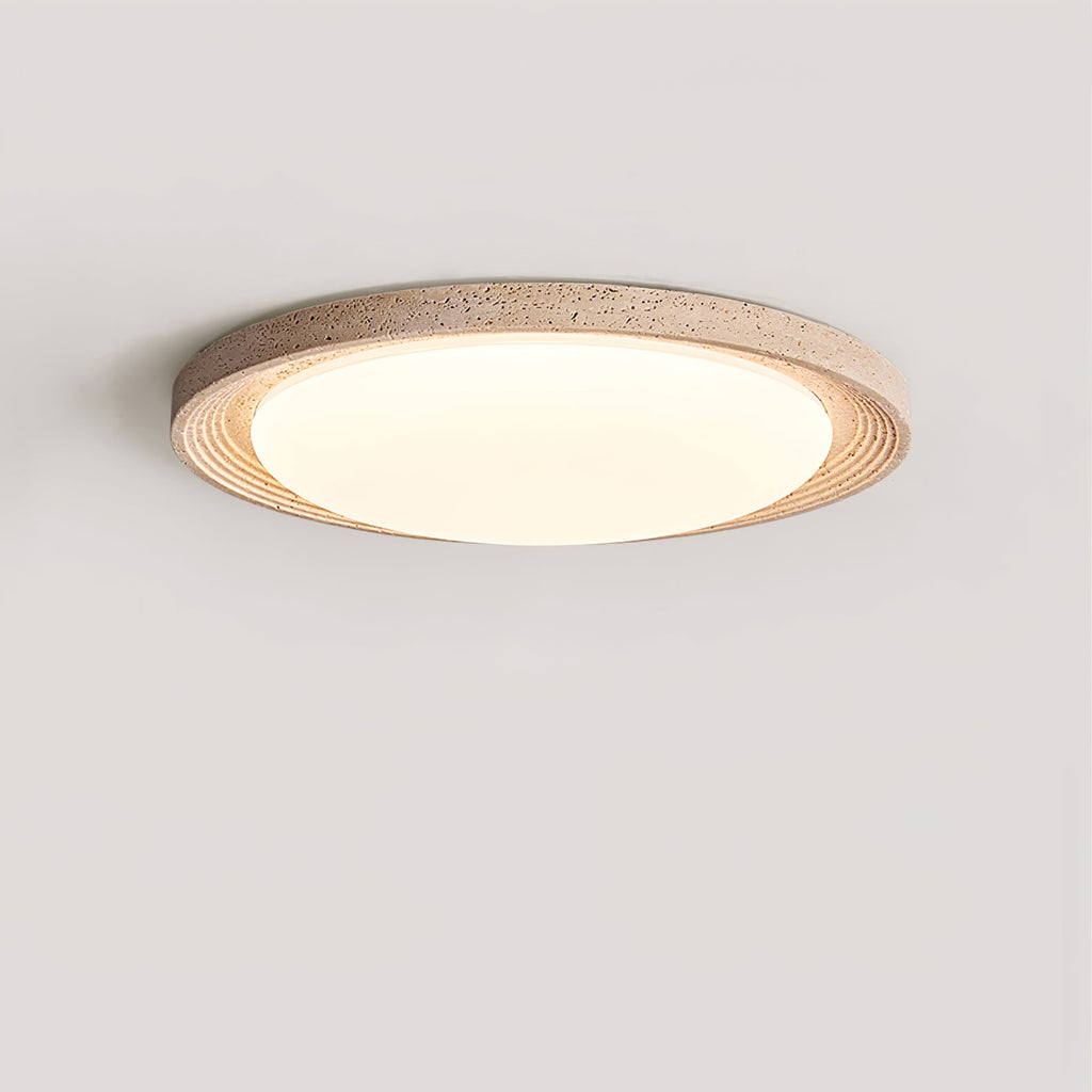 Plafonnier moderne Aslak en Travertin jaune et blanc