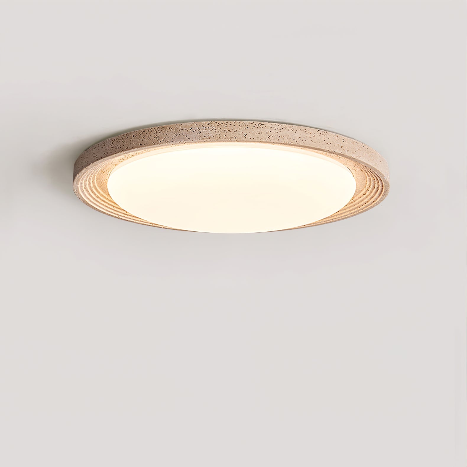 Plafonnier moderne Aslak en Travertin jaune et blanc
