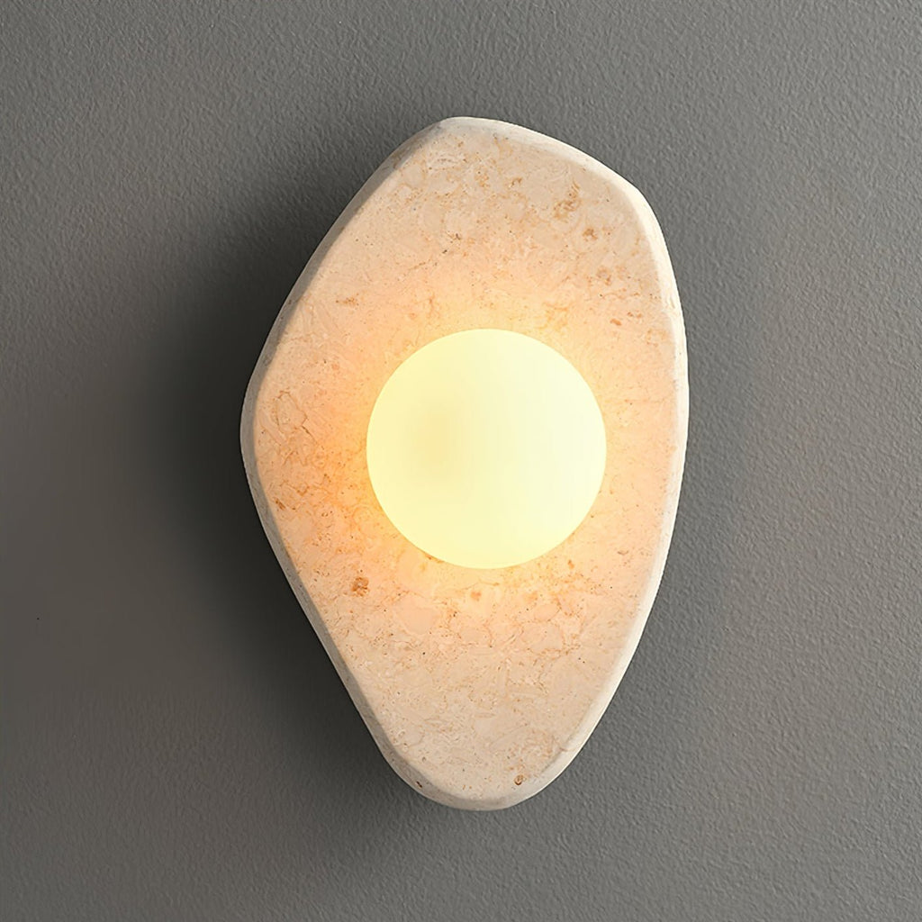 Applique murale moderne Aslak en pierre Beige