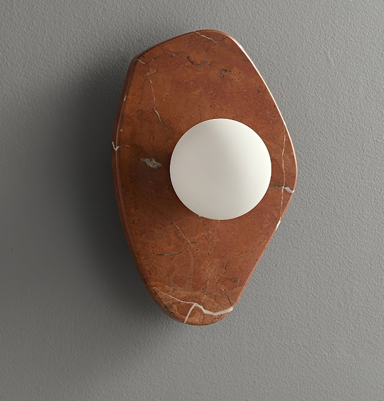 Applique murale moderne Aslak en pierre Coral rouge