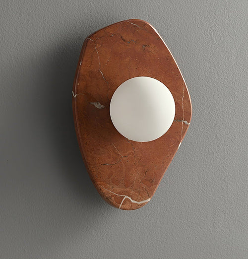 Applique murale moderne Aslak en pierre Coral rouge