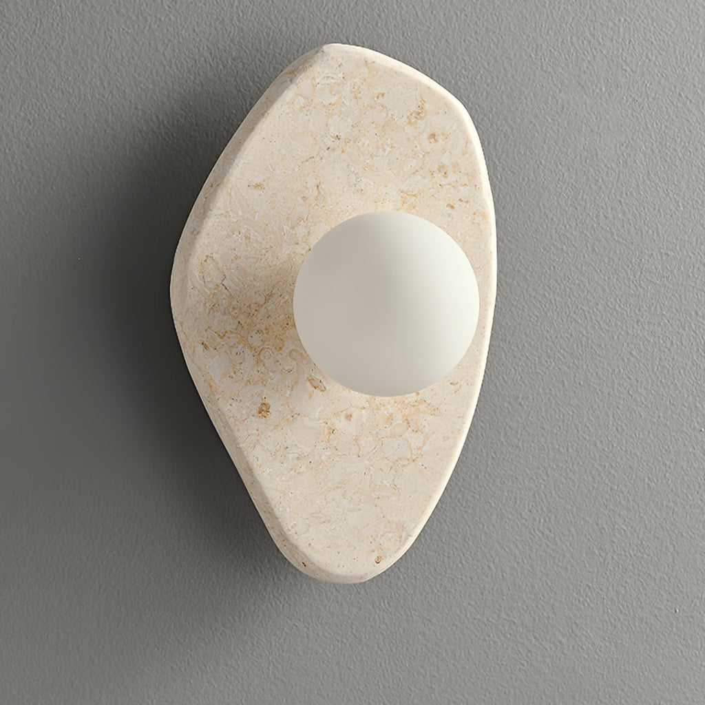 Applique murale moderne Aslak en pierre Beige