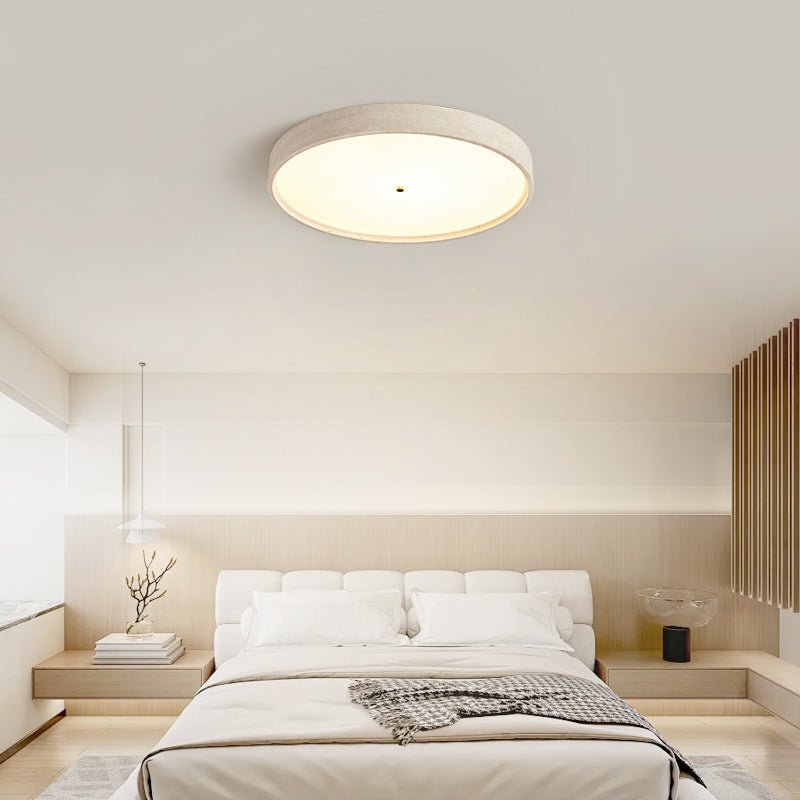 Plafonnier moderne Aeron en Travertin Blanc