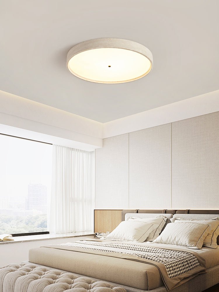 Plafonnier moderne Aeron en Travertin Blanc