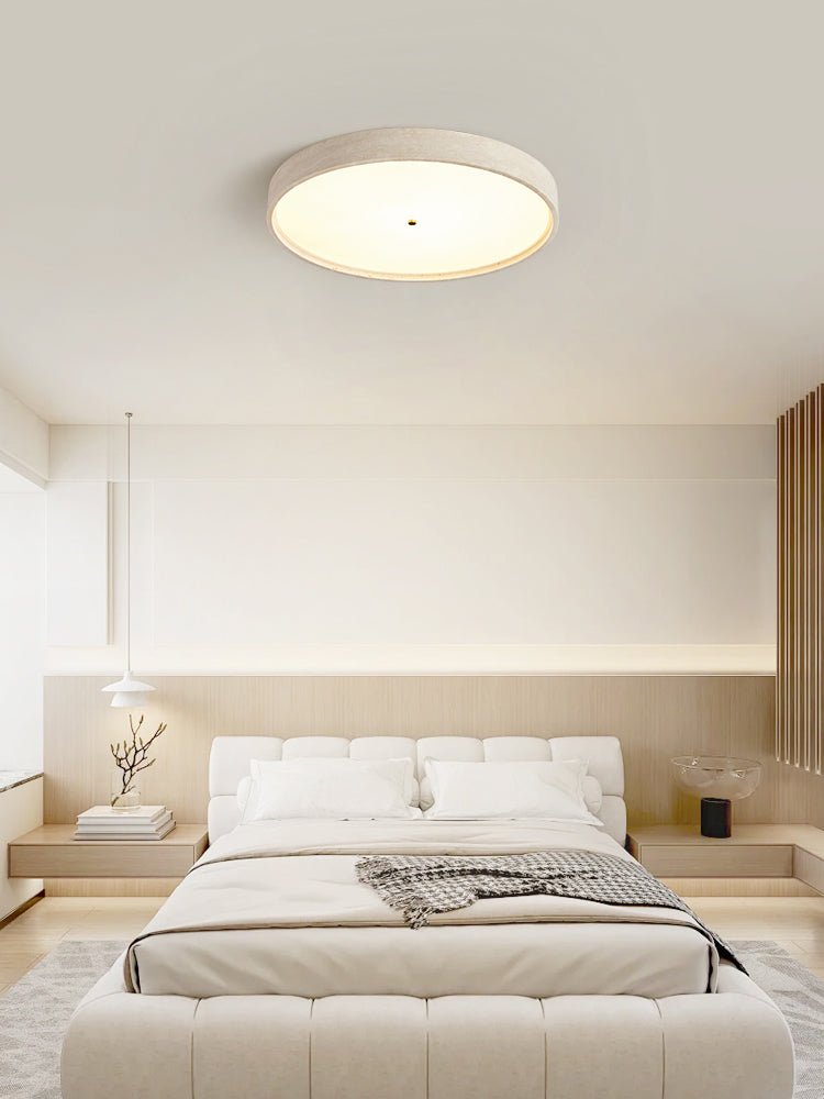 Plafonnier moderne Aeron en Travertin Blanc