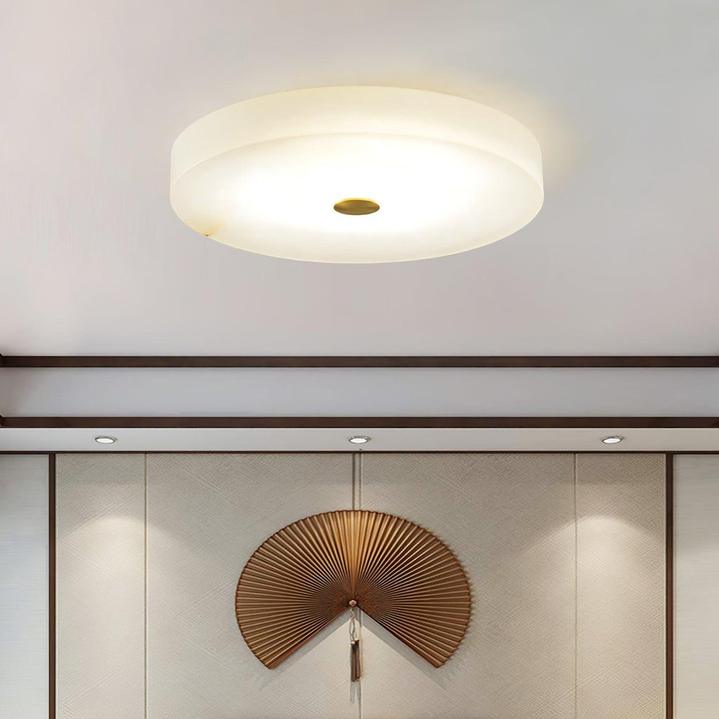 Plafonnier moderne Slate en Albâtre Blanc et noir
