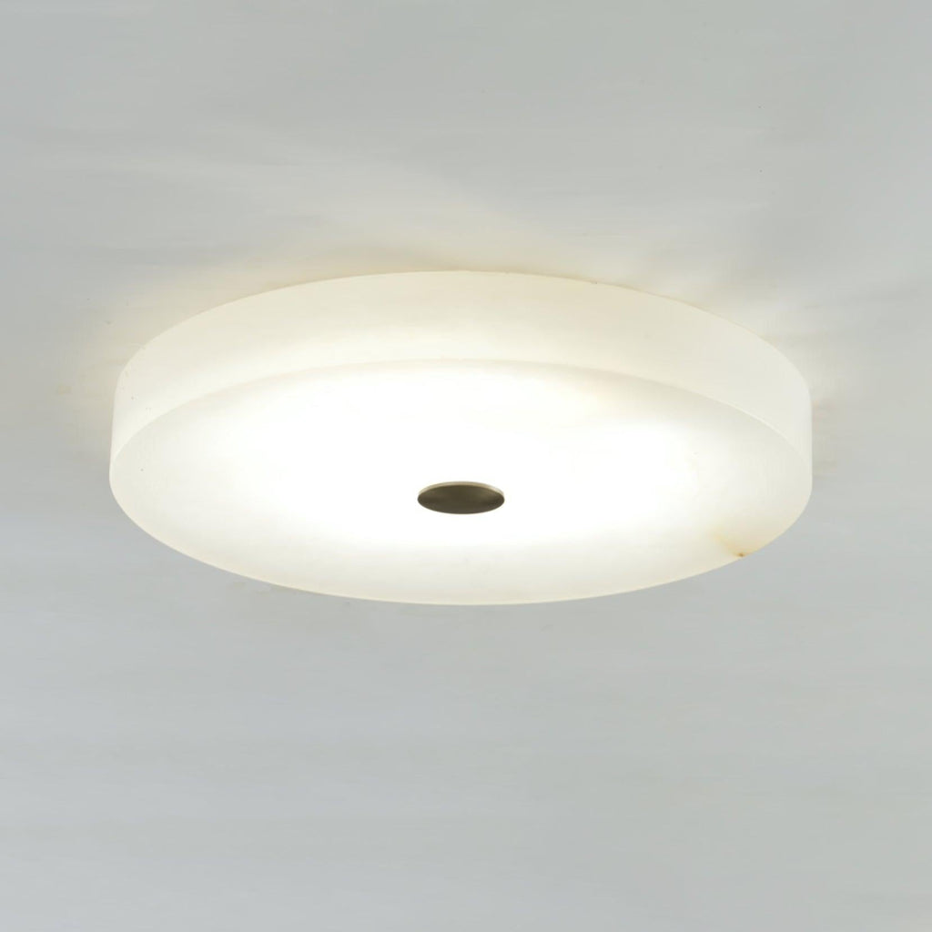 Plafonnier moderne Slate en Albâtre Blanc et doré