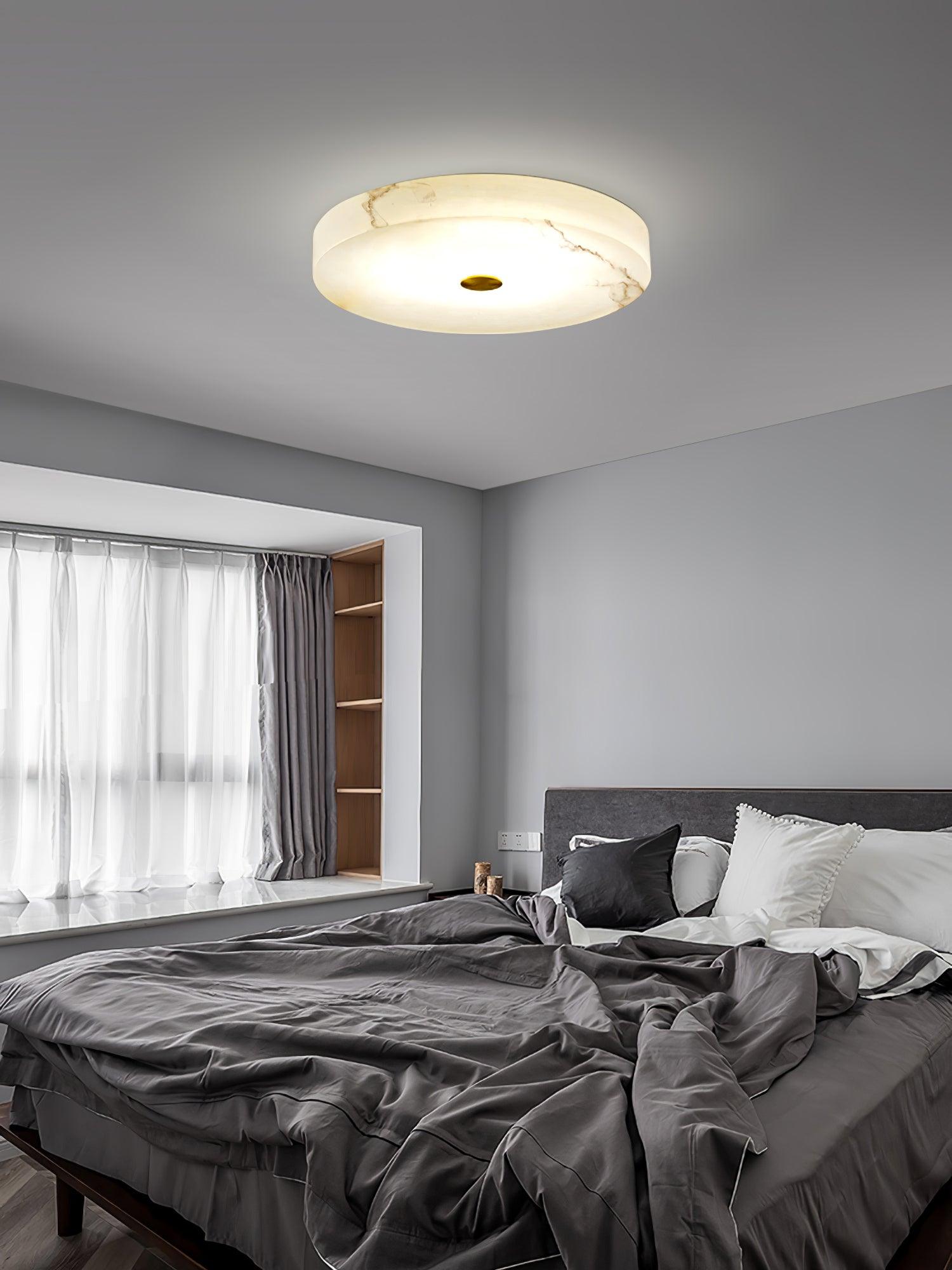 Plafonnier moderne Slate en Albâtre Blanc et noir